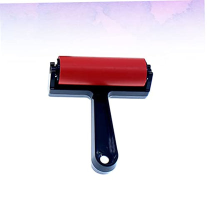 Gogogmee Artist Rubber Roller Paint Brush for Ink and Painting 10cm Long Soft Red Sponge Brush for Scrapbooking Drawing and Wall Art - size: 13*11.5cm