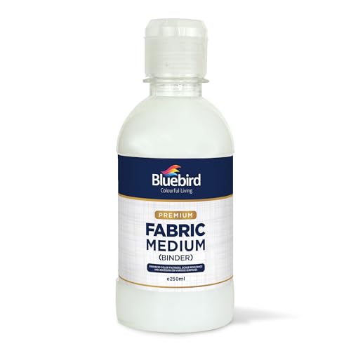 BLUEBIRD Fabric Medium - Textile Medium for Fabric Painting, Prevents Flaking, Ideal for Clothes, Accessories, and More (8.5 Fl Oz / 250 ML) - size: 8.5 Fl Oz (Pack of 1)