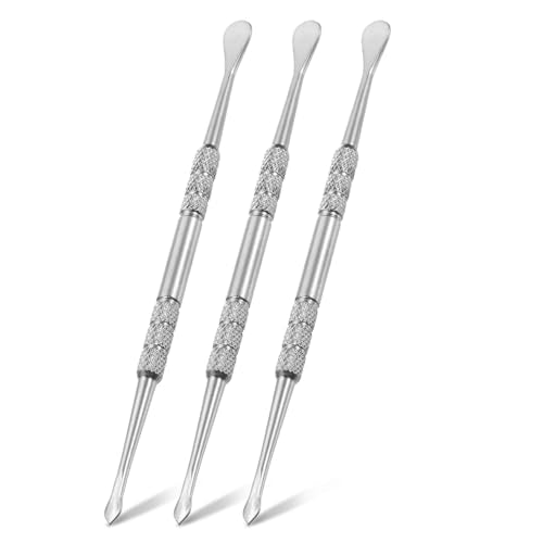 MECCANIXITY 3 Pcs Wax Carving Tools Stainless Steel 4.6 Inch Double-Headed Wax Carving Sculpting Tools for Modeling Sculpting Shaping, Silver Tone - color: Silver Tone