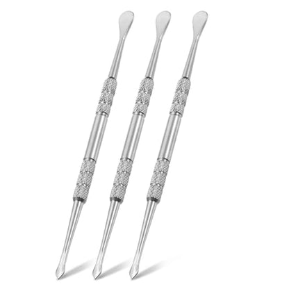 MECCANIXITY 3 Pcs Wax Carving Tools Stainless Steel 4.6 Inch Double-Headed Wax Carving Sculpting Tools for Modeling Sculpting Shaping, Silver Tone - color: Silver Tone