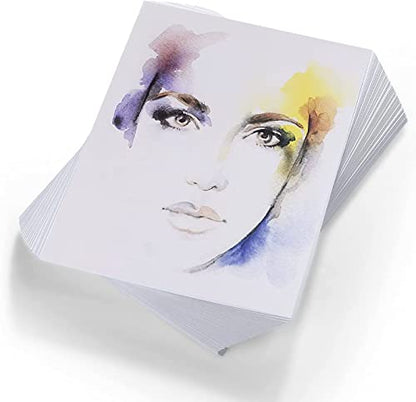 Watercolor Paper Bulk, 8.5x11 inches, 25 Sheets (180gsm) Artist Paper - Watercolors, Mixed Media, Drawing and Art Journaling