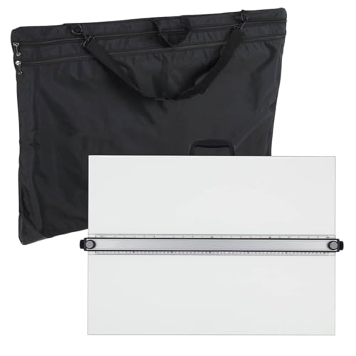 Acurit PXB 20” x 26” Drawing Board & Travel Bag for Artists and Drafters - Portable Workspace for Drawing, Sketching, Drafting, Painting - Fixed Angle Laminated Surface w/Ruler & Parallel Motion Bar - size: 20x26"