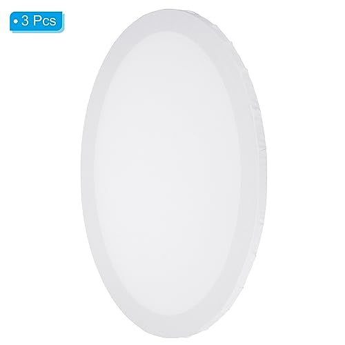 PATIKIL Paint Canvases for Painting, 3 Pack 16x12 Inch Oval Wood Frame Stretched Blank Art Canvas Board Panels for Acrylic, Oil, Tempera Painting, White - size: 16x12 Inch
