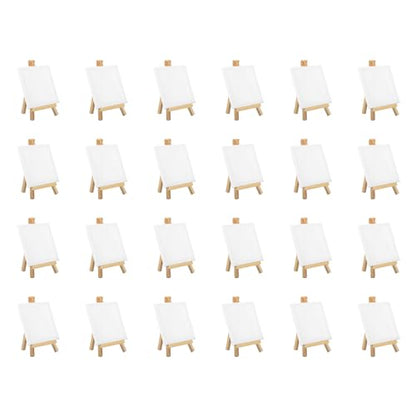 PATIKIL 4x4 Canvas Boards for Painting, 24Pack Cotton Wood Frame Square Triple Primed Stretched Blank Canvas Panel for Acrylic, Oil, Tempera Paint,White - size: 4x4"