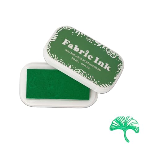 Ink Pads for Rubber Stamps, Stamp Pad for Fabric Wood Paper Stamping, Washable Fingerprint Thumbprint Ink Pad, Craft Ink Pad Stamps Partner DIY Color (Green) - color: Green