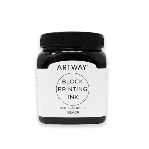 Artway Premium Block Printing Ink - 250ml - Black - Ideal for Relief, Block and Lino Printmaking - color: Black