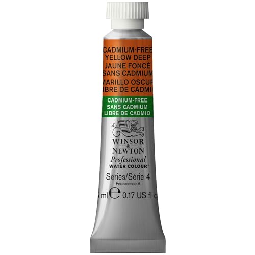Winsor & Newton Professional Watercolor, 5ml (0.17-oz) Tube, Cadmium-Free Yellow Deep - color: Cadmium-free Yellow Deep, style: 0.17-oz Tube