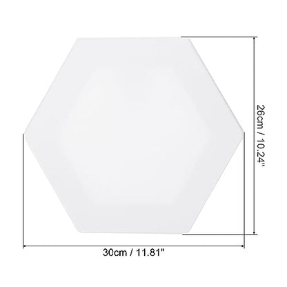 PATIKIL Paint Canvases for Painting, 2 Pack 12x10 Inch Hexagon Wood Frame Stretched Blank Art Canvas Board Panels for Acrylic, Oil, Tempera Painting, White - size: 12x10 Inch