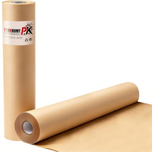 PerkHomy Brown Wrapping Packing Paper Roll 15" x 450" (37.5') Kraft Craft Paper for Moving Box Birthday Gift Wrap Floral Bouquet Flower, Poster Bulletin Board Paper (Brown, 15" W x 450" L (37.5')) - color: Brown, size: 15" x 450" ( 37.5' )