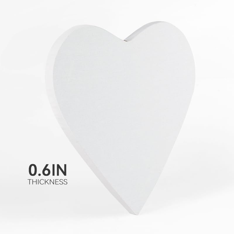 TRANSON 3 Sizes Heart Shaped Stretched Canvas Primed Ready for Painting - size: Heart 3PCS