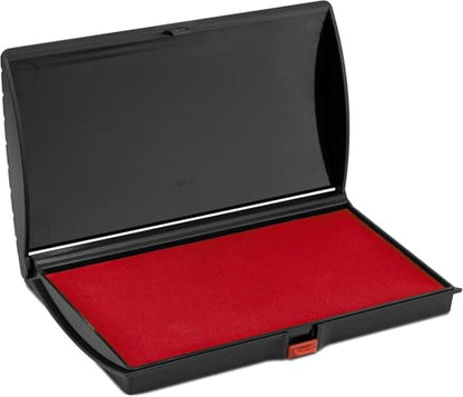 Large Premium Red Ink Stamp Pad - 3" by 6" - Quality Felt Pad - Case with Closing snap - color: Red, size: 3" x 6"