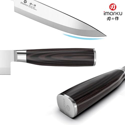 imarku Chef Knife 8-Inch Pro Japanese Kitchen Knife High-Carbon Stainless Steel Paring Knife Ergonomic Handle Rasor Sharp Single-Bevel Edge Gift for Men - color: Classic Black