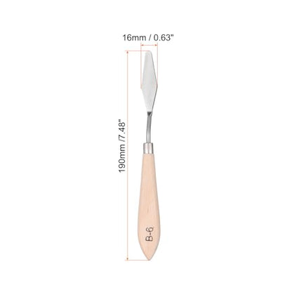HARFINGTON Palette Knife Painting Tool 7.48" Stainless Steel Blade Spatula Painting Pallet Knife Beech Wood Handle for Oil Acrylic Canvas Color Mixing - size: 16mmx190mm