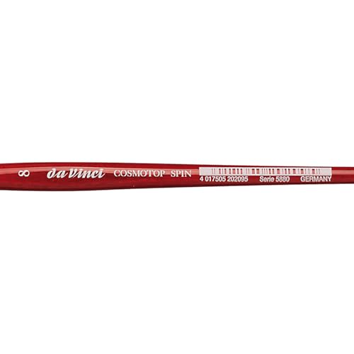 da Vinci Watercolor Series 5880 CosmoTop Spin Paint Brush, Flat Synthetic with Red Handle, Size 8 (5880-08) - size: Size 8, style: Flat