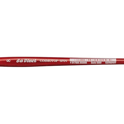da Vinci Watercolor Series 5880 CosmoTop Spin Paint Brush, Flat Synthetic with Red Handle, Size 8 (5880-08) - size: Size 8, style: Flat