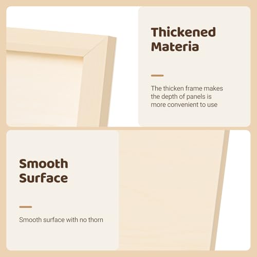 HANSILKHANSILK 16x16 Inch Wood Canvas Panels 6 Pack – Unfinished Wooden Art Boards for Acrylic, Oil & Mixed Media Painting, DIY Craft Projects for Artists, Beginners & Students - size: 16*16-3