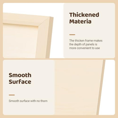 HANSILK 6x8 Inch Wood Canvas Panels 6 Pack – Unfinished Wooden Art Boards for Acrylic, Oil & Mixed Media Painting, DIY Craft Projects for Artists, Beginners & Students - size: 6*8-6