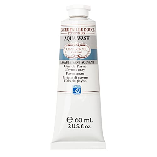 Charbonnel Aqua Wash Etching Ink, 60ml Tube, S1, Payne's Gray 261 - color: Payne's Gray, size: 2 fl oz
