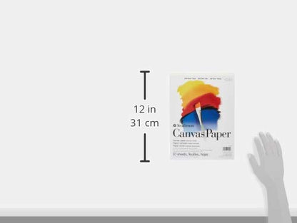 Strathmore 200 Series Tape Bound Canvas Paper Pad, 115 lb. Canvas Texture, 9 X 12 inches, White, 10 Sheets (25-309) - size: 9x12