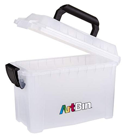 ArtBin 6815AG Mini Sidekick Carrying Case, Portable Art & Craft Organizer with Handle, [1] Plastic Storage Case, Clear - size: Mini