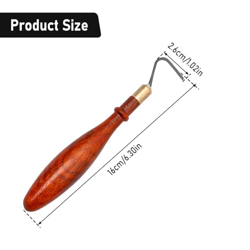 Clay Sculpting Tools, Double-Ended Tungsten Steel Cutter Head Clay Sculpture Tool African Coralwood Ribbon Cutter Clay Pottery Modelling Carving Tool for Pottery Ceramics Craft (L-Shape)