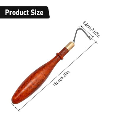 Clay Sculpting Tools, Double-Ended Tungsten Steel Cutter Head Clay Sculpture Tool African Coralwood Ribbon Cutter Clay Pottery Modelling Carving Tool for Pottery Ceramics Craft (L-Shape)