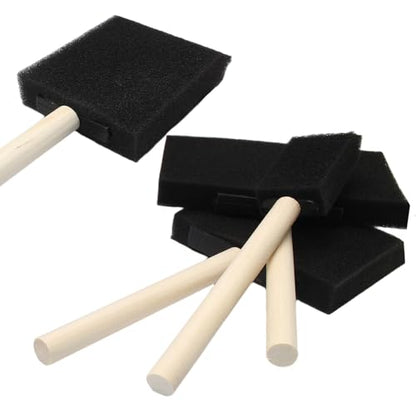Biaungdo 4 Pcs 4 Sizes Foam Paint Brushes, Foam Sponge Brush for Painting, Sponge Paint Brushes with Wood Handle for Varnishes, Staining, DIY Crafting - size: 1inch & 2inch & 3inch & 4inch
