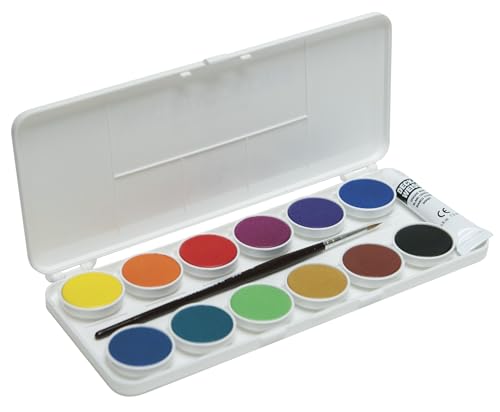 Grumbacher Opaque Watercolor Set, 12 Colors & Brush - color: 12 Colors & Brush, style: Opaque
