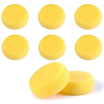 WAFJAMF 8 Pcs Round Painting Sponge 2.96inch Yellow Artist Sponges Watercolors Sponges for Face Painting Art Crafts - size: 8PCS