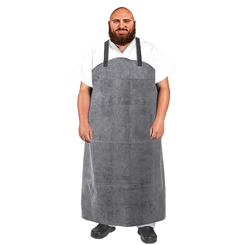Urby Big and Tall Plus Size Work Apron: Flame Resistant Leather Welding Apron, Wood and Workshop Canvas. Butcher Rubber. - style: Plus Size: Heavy Rubber