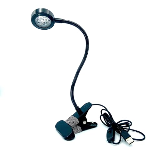 5W Gooseneck UV Light for Resin Curing, 395-405nm LED UV Curing Lamp with 12" Flexible Arm & Steel Clamp for Resin Molds, Jewelry Making, DIY Crafts, Gel X Nails, Nail Polish