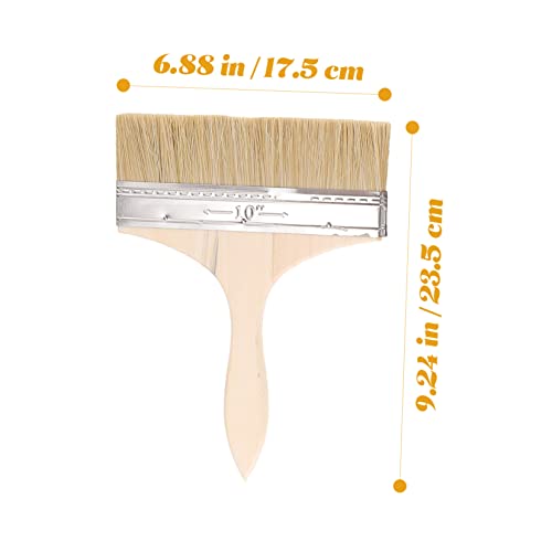 Homoyoyo 5pcs Handle Paint Brush Set for Oil and Watercolor Painting Thick Bristles for Furniture and Craft Projects Includes and Brushes