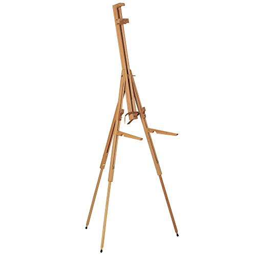Mabef M/27 Field Easel, Lightweight Oiled Beech Wood Outdoor Easel with Adjustable Canvas Angle, Folding Shelf Brackets for Pastels, Up to 4 kg Load Capacity – Made in Italy - style: Compact,Portable