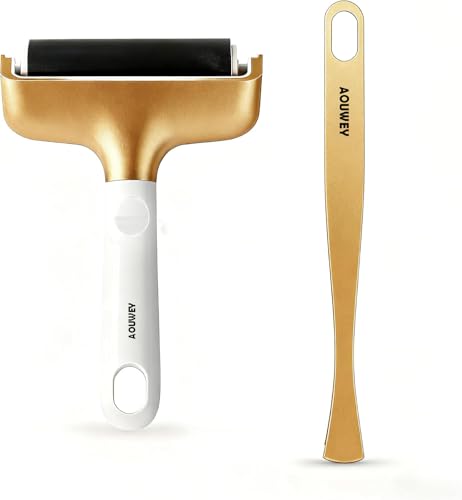 AOUWEY Brayer Roller & Mat Tweezers Remover Tool Set | For Manually Rolling, For Applying Adhesive