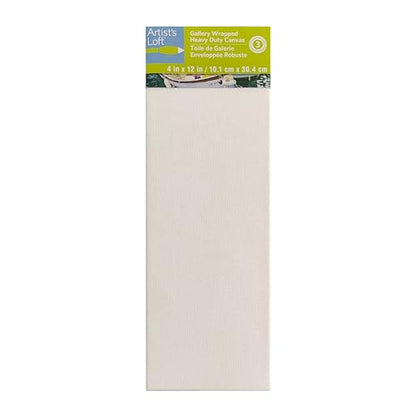 Artist's Loft 4" x 12" Level 3 Gallery Wrapped Heavy Duty Canvas, 6 Pack