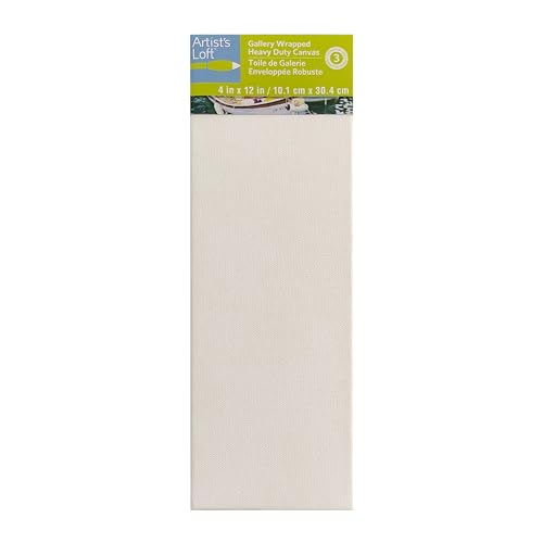 Artist's Loft 4" x 12" Level 3 Gallery Wrapped Heavy Duty Canvas, 6 Pack