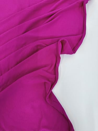 Cotton Jersey Spandex Fabric - Soft - Breathable - All Way Stretch Fabric - Medium Weight - Perfect Choice for Baby Grow, Tshirts, and Cotton Jersey Sheets - 58 Inches Wide - 1 Yard (Fuchsia) - color: Fuchsia