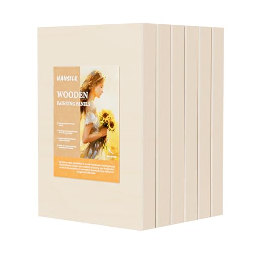 Wooden Art Panels for DIY Painting - Mother's Day Gifts, Christmas Crafts & Home Décor | 6x8 Inch Canvas Wood Boards, Unfinished Wooden Canvas for Adults & Kids (6-Pack) - size: 6*8-6