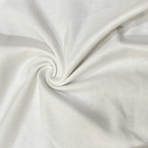 Cotton Spandex Jersey Fabric - 4 Way Stretch - 60" Width Sold by The Yard - Ideal for T-Shirts, Dresses, Athleticwear Apparel (Ivory, 2 Yards) - color: Ivory, size: 2 Yards