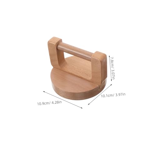SAFIGLE Beech Wood Printmaking Baren Round Handle and Cleaning Cloth, Handheld Burnisher for Linocut and Rubber Stamps, Craft Paper Press Tool for DIY Printmaking and Block Printing