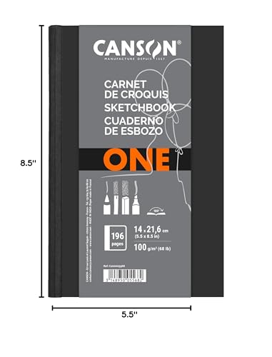 Canson ONE Art Book Paper Pad, Smudge Resistant Sketch Book Paper Pad, Hardbound, 67 Pound, 5.5 x 8.5 Inch, 100 Sheets - style: 5.5" x 8.5" Hardbound