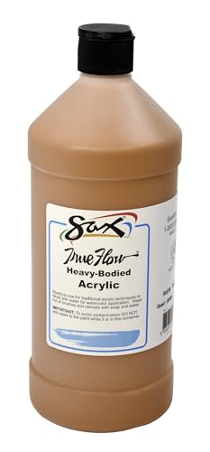 Sax Heavy Body Acrylic Paint for School and Arts and Crafts Use, Raw Sienna, 1 Quart - color: Raw Sienna, size: 32 Fl Oz (Pack of 1)