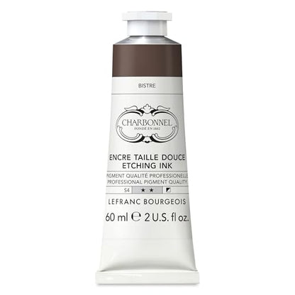Charbonnel Printing Ink for Intaglio, Etching & Lithography, Bistre Basic - 60 mL (2 oz) tube