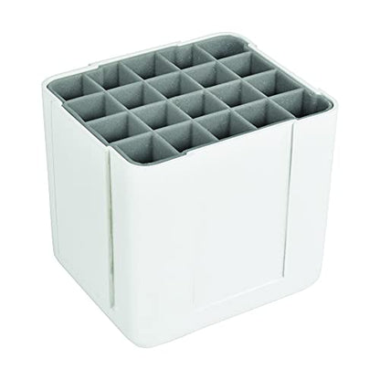 Deflecto Interlocking Marker Organizer, Desk and Craft Organizer, Stores up to 20 Markers, White, 4 1/4"W x 4"H x 4 3/8"D (29123CR)