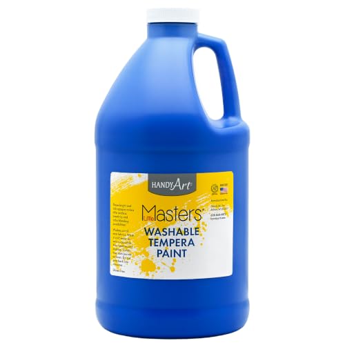 Handy Art Little Masters Washable Tempera Paint, Blue, Half Gallon 64 oz | Bright & Mixable, High Opacity, Washable Colors for Classroom, Students, Kids, Young Artists, Safe & Non-Toxic, Made in USA - color: Blue, size: 64 Fl Oz (Pack of 1)
