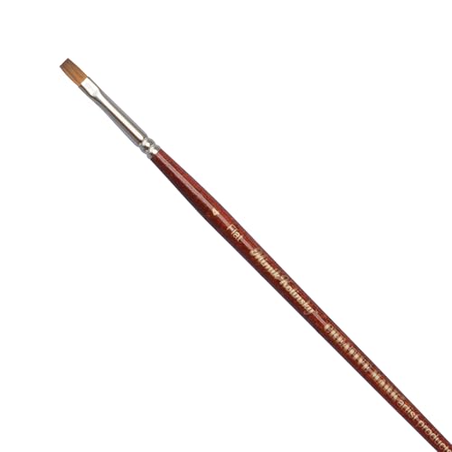 Creative Mark Mimik Kolinsky Watercolor Brush - # 4 Flat - Short Handle Synthetic Paint Brush - Handmade in Germany - Synthetic Sable Paint Brushes for Professional Artists - Animal-Friendly - size: 4