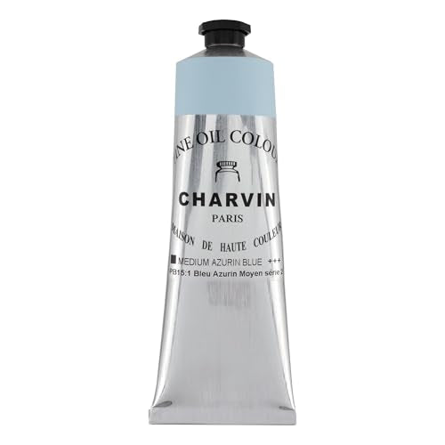 Charvin Extra Fine Oil Paint 150 mL Tube Azurin Blue Medium – Professional Artist Oil Color, Archival Quality, Smooth Finish, Nature-Inspired Tone - color: Azurin Blue Medium