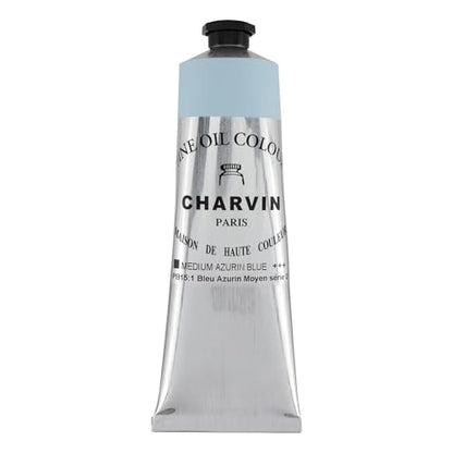 Charvin Extra Fine Oil Paint 150 mL Tube Azurin Blue Medium – Professional Artist Oil Color, Archival Quality, Smooth Finish, Nature-Inspired Tone - color: Azurin Blue Medium