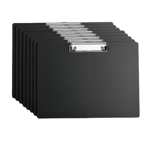 A4 Clipboard Black,Clip Boards Set of 8,Clip Board&Low Profile Clip,Letter Size Drawing Board Sketching Tool,12.5 x 9 Hanging File Folders Plastic Folder for Nurses,Students,Office (Horizontal) - style: Horizontal