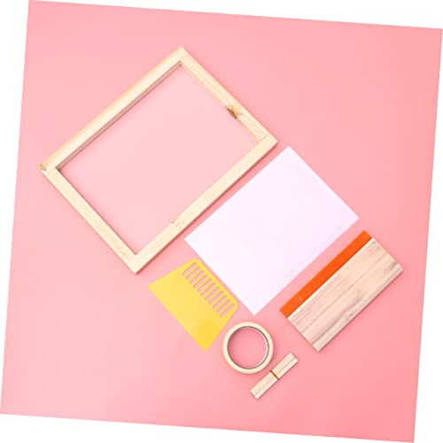 NUOBESTY 19-Piece DIY Screen Printing Kit for Beginners Silk Screen Frames Squeegees Inkjet Transparency Film Mask Tape Essential Printing Supplies for Crafting and Art Projects